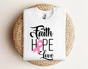 Faith Hope Love Breast Cancer Awareness DTF Transfers