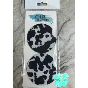 Cow Print - Car Coasters (Set of 2)