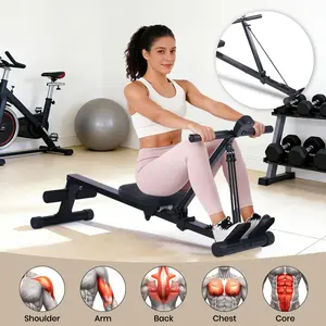 Garvee Heavy Duty Rowing Machine for Home Gym – Compact Cardio Rower with LCD Display – 276 LB Capacity – Full Body Workout – Space-Saving Design