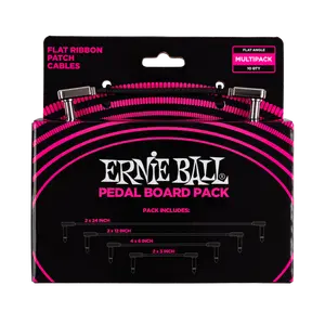 Ernie Ball Flat Ribbon Patch Cables Pedalboard Multi-Pack - Black
