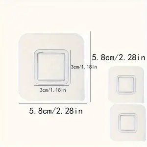 Square Hook Wall Mount, Waterproof Adhesive Hooks for Bathroom, Kitchen, Mirror, Easy Install Plastic Bracket, Ideal for Home & Business Use