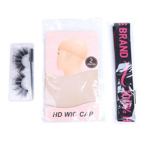 PerisModa Unisex Wig Installation Kit - 3-Piece Accessory Set Including HD Cap, Elastic Secure Lace Melting Band, and False Eyelash Set