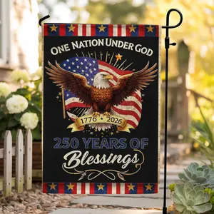 USA 250th Anniversary Garden Flag, 250th Blessings Anniversary USA Patriotic Banner, Patriotic Gifts (Pole, Hooks, Or Fasteners Are Not Included)