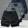 Men’s 4-Pack Tight Above-the-Knee Fitted Active Athletic Shorts - Solid Color, Clean Look, Spandex Stretch, Built-In Inner Liner, Hidden Pockets for Outdoor Workout, Running