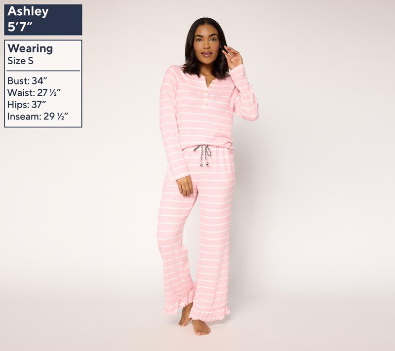 MUK LUKS Brushed Butterknit Henley Lounge Set