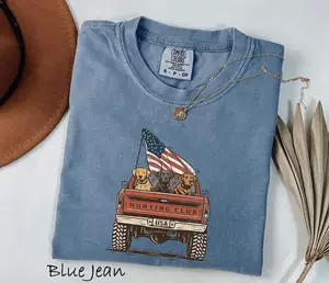 Comfort Colors Labrador Hunting Club T-Shirt, Patriotic Dog Lover Tee, USA Flag 4th of July Shirt, Vintage Graphic Labrador Tee, Gift for Dog Mom & Dog Lovers, Independence Day Shirt