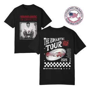 The Romantic Tour 2026 T-Shirt, Two Sided Graphic Tee with Tour Dates Back, Aesthetic Pop Music Shirt, Concert Outfit, Unisex Music Lover Gift