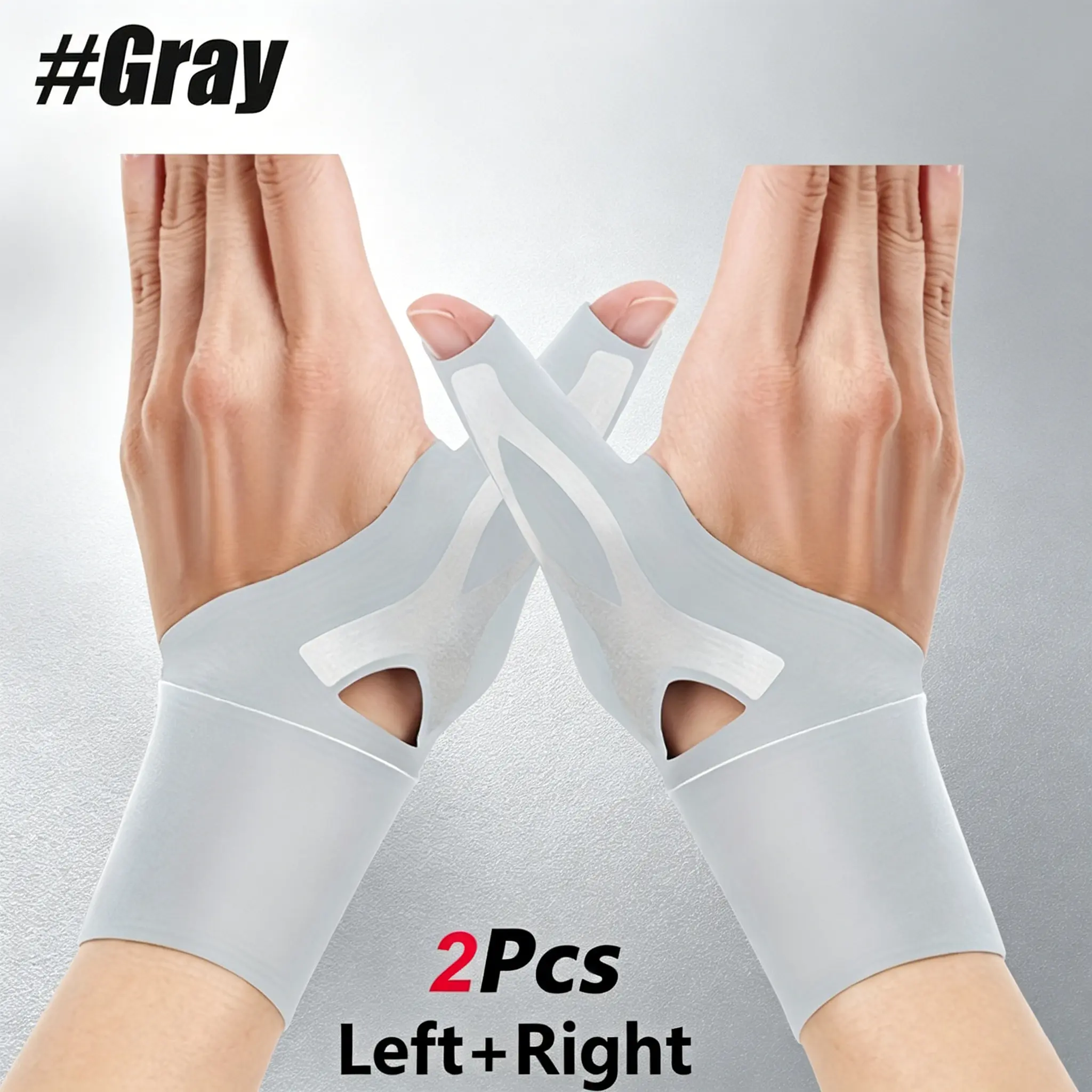 2-piece set of thumb and wrist compression sleeves, elastic support gloves suitable for gaming, sports, and office use; unisex design - fits both left and right hands.