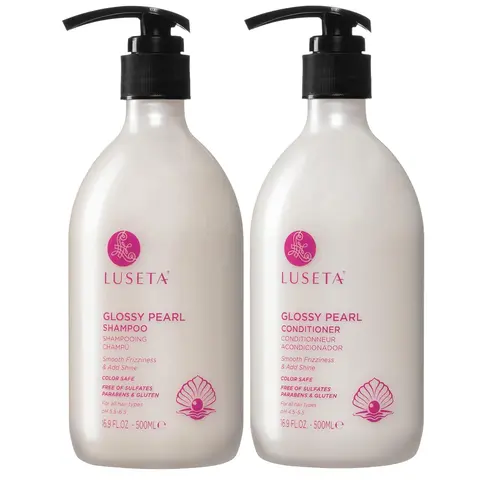Luseta Glossy Pearl Shampoo and Conditioner Set Smoothing & Moisturizing and Add Shine 16.9oz×2