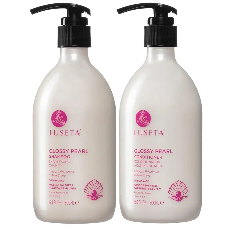 Luseta Glossy Pearl Shampoo and Conditioner Set Smoothing & Moisturizing and Add Shine 16.9oz×2