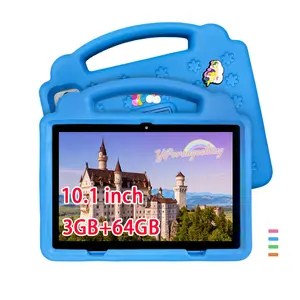 10.1 Inch Android Tablet PC, Learning Entertainment Tablet, Eva Protective Case Included, Parental Control Supported, Educational Learning Device, Gift，No adapter，Pink/Blue/Green/Orange