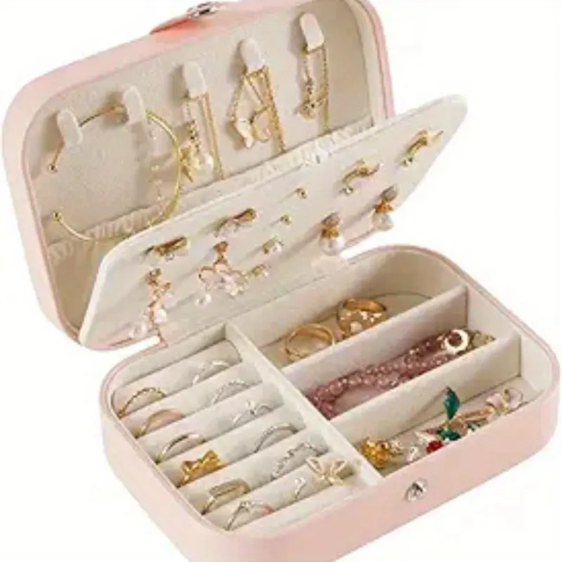 Jewelry Box PU Leather Jewellery Storage Earring Boxes Packaging Storage Display Case Organizer for Home Travel Girl Gift