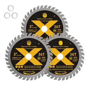 3 Inch Circular  , 7/16" Arbor 36T, for Framing,   , 3 Pack, with 3/8" Bushing
