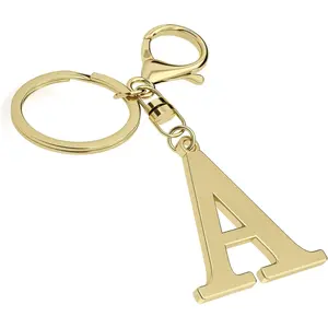 Stainless Steel Gold  A-Z Keychain for Women Men, Initial  Pendant with  Ring, Charms for  Backpack Bag pink handmade cute bear key letter