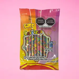 Carr Carrizos Bubble Gum, 24-Pack, Bubble Gum Fruit Flavored, Chewing Gum, Mexican Candy Dulces Mexicanos Sweet Fruity Chewy Candies Snack Bonbon