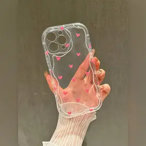 A Transparent And Minimalist Heart-Patterned Phone Case Compatible With Iphone Models For OPPO A17 A17K A6 A5 A3 Pro A6X A6S A40 A38 A18 A80 A60 A78 A57 A77 A79 Kitty Paw Cute Doodle Phone Cover Cases