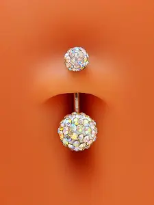 14g Belly Button Rings, Stainless Steel Belly Rings for Women, Belly Button Piercing Belly Piercing Jewelry, Silver Navel Barbell Stud Body Piercing