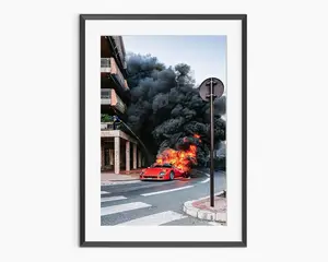 [Sale off up to 50%] Classic Car Prints, Ferrari F40 Photo, Burning Car Poster, Red Ferrari Print, Vintage Car Photography, Museum Quality Photo Art Print