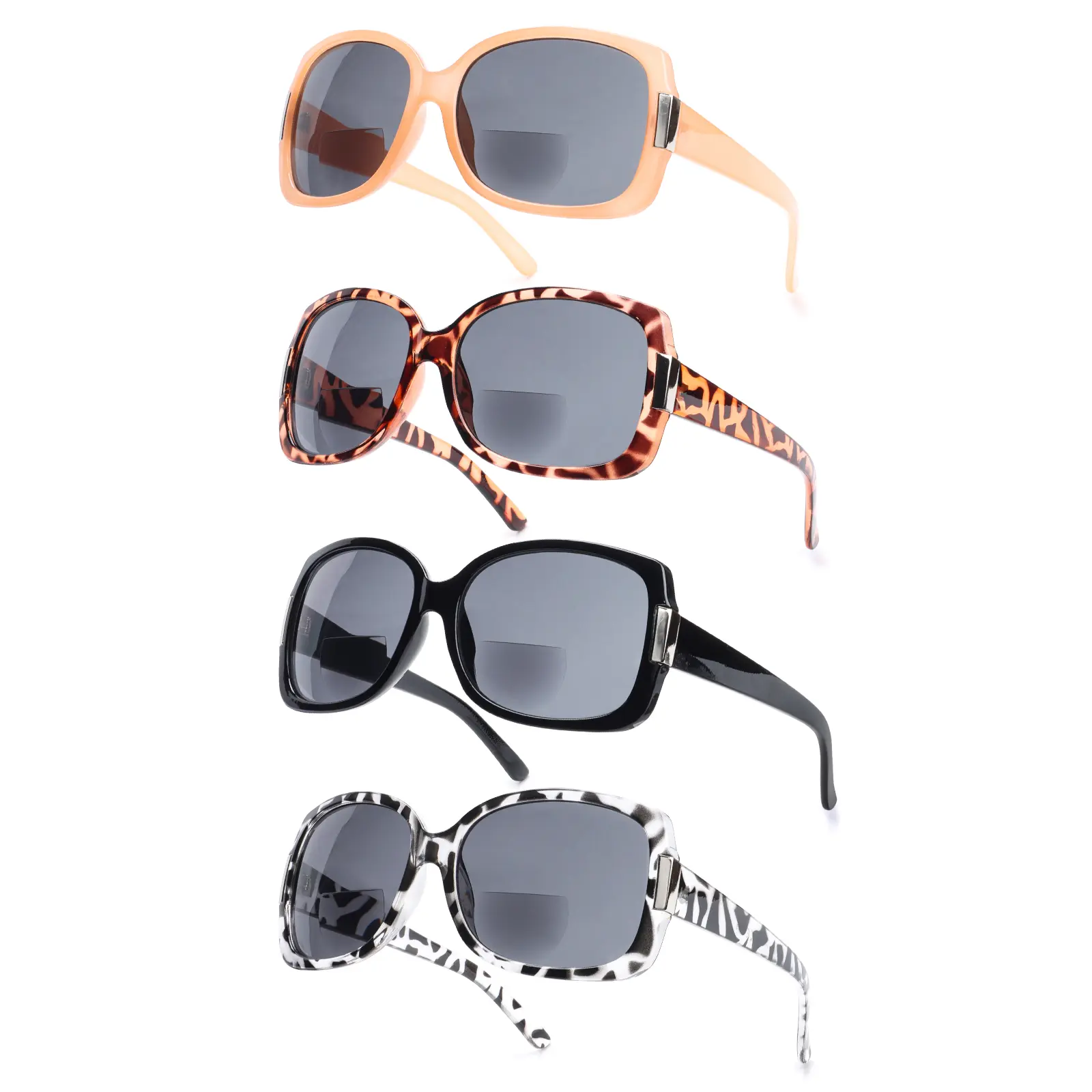 ZOECENT 4-Pack Multi-Pack Bifocal Oversized Reading Glasses with Blue Light Protection for Men and Women ZOECENT 4-Pack Multi-Pack Bifocal Oversized Reading Glasses with Blue Light Protection for Men and Women