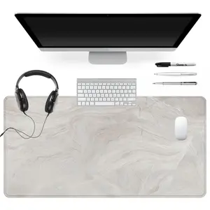 Extra Large White Marble Pattern Mouse Pad Elegant Gaming Mouse Pad 35x16 Inch Computer Keyboard Mousepad Suitable for Families, Offices and Schools. Perfect Gift for Family Members and Friends Desktop Accessory