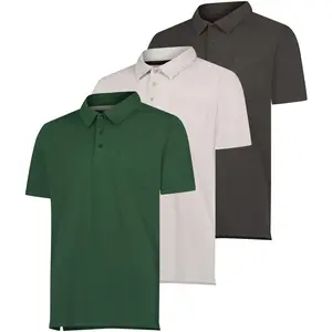Real Essentials 3 Pack: Men's Short Sleeve Pocket Polo Shirt Dry-Fit Performance Tactical Golf (Available in Big & Tall)