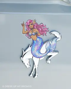 Starfish Mermaid — Bronco Rear Emblem Vinyl Decal (Coastal Edition)
