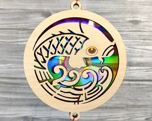 Fish SVG, Suncatcher, Repurposing DVDs, CDs, Laser Cut File, Glowforge