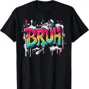 Bruh Graffiti Funny Saying Street Art Meme Mens T-Shirt