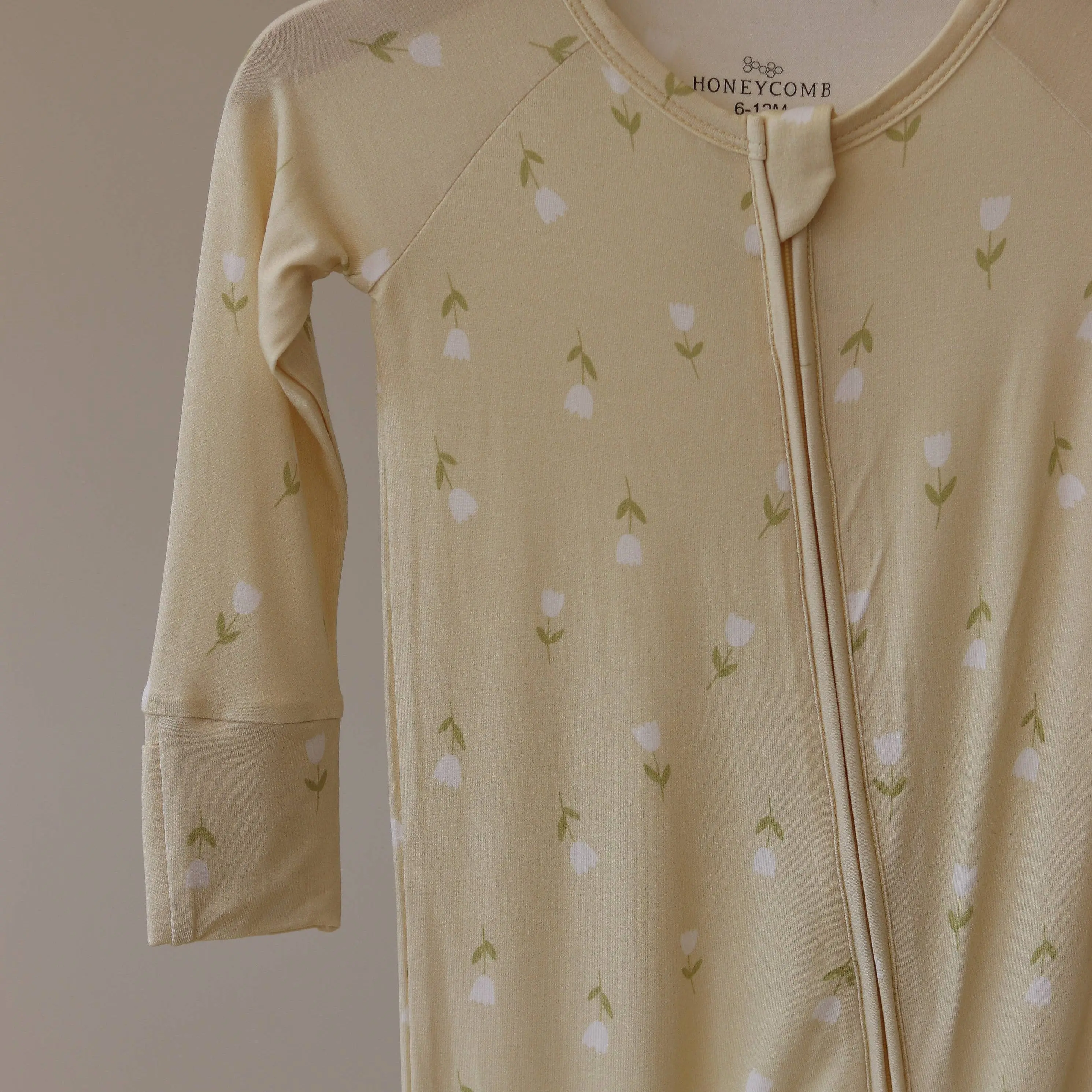 Organic Bamboo Buttercup Tulips Double Zip Pajamas