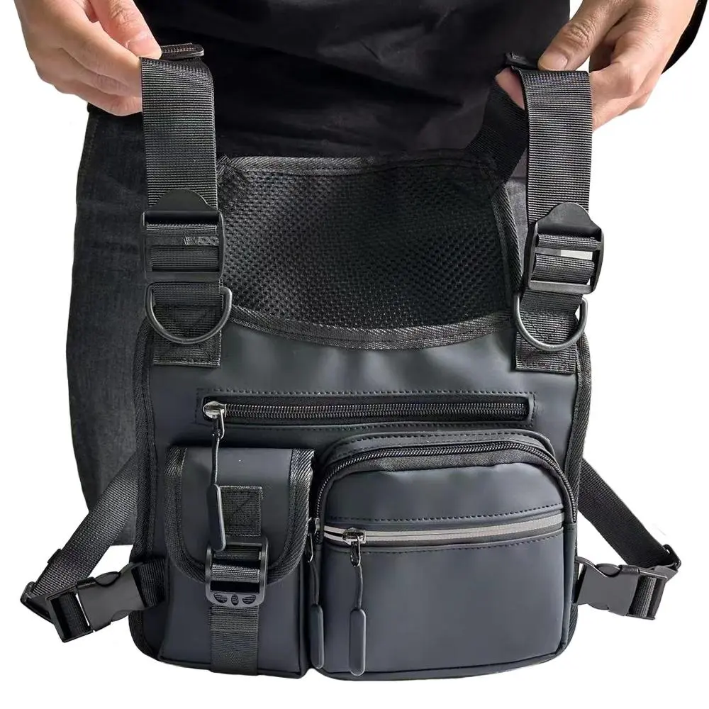 Trendy Nylon Sports Bag, Multi-Functional Chest Pack, Running Chest Bag, Outdoor Hiking & Casual Workwear, All-Season Sporty Style, Plain Surface Design
