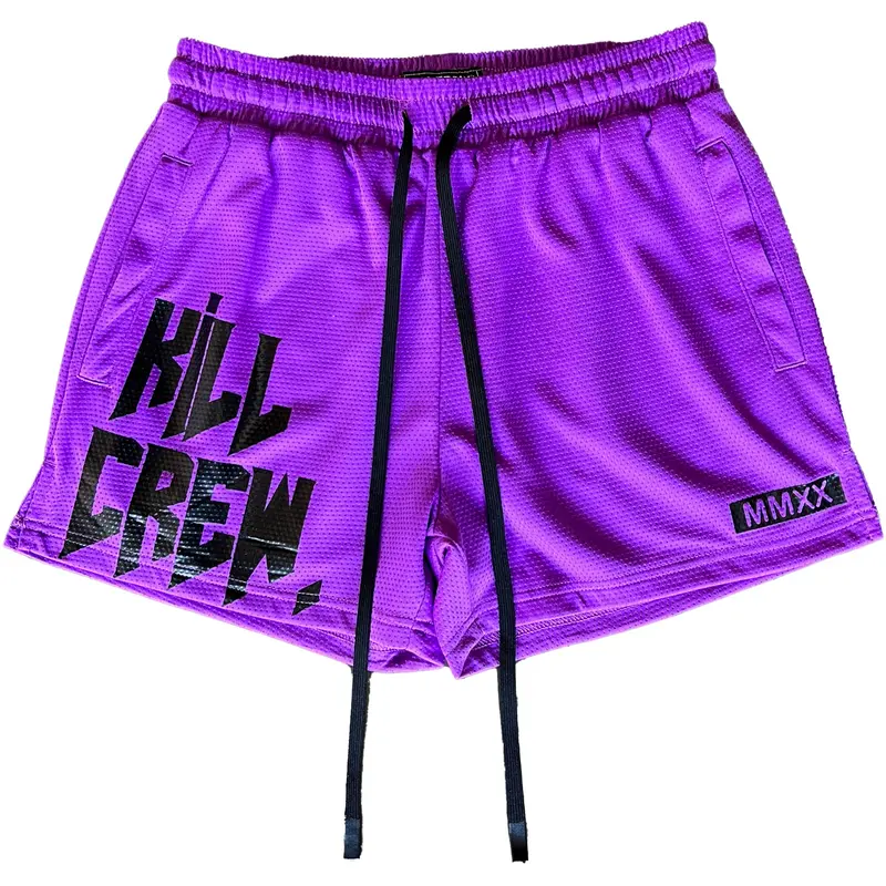 Kill Crew Muay Thai Logo Shorts, Gym Workout Fit Sports Clothing with Branded Design