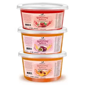 3 Flavors Popping Boba Pearls – Strawberry, Passion Fruit and Peach Bursting Tea Balls for Drinks & Desserts, 1LB Pack of 3, Flavored Bubble Tea Pearls