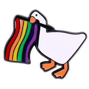 LGBTQ Rainbow Flag Enamel Goose Pin, Pride Enamel Pin, Gay Brooch, Pride Accessories Rainbow Pin for Clothes, Backpacks, Hat Decoration