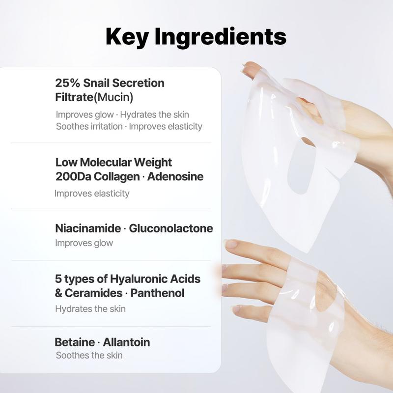 [COSRX Official] MY MORNING GLOW Advanced Snail Mucin Glass Glow Hydrogel Mask (3 sheets) | OVERNIGHT COLLAGEN MASK WITH 25% SNAIL MUCIN & COLLAGEN glowing skin