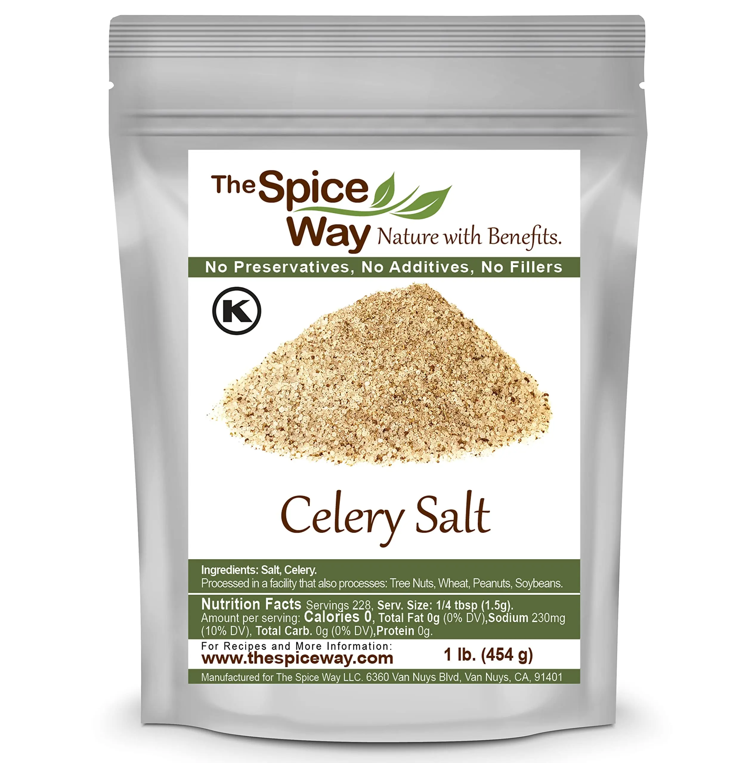 The Spice Way Premium Celery Salt Blend - Fresh Seasoning for Soups, Salads, & Cocktails - No Preservatives, Additives, or Fillers - Flavor
