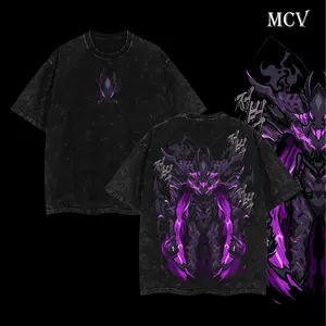 [COLLECTION] Shadow Soldiers BERU, IGRIS, IRON, TUSK T-Shirt Solo Leveling Anime Double Printed Vintage Washed Tee Unisex Oversize Anime Manga Washed Heavyweight Cotton T-shirt