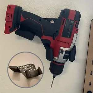 1pc Wireless Drill Wall Mount Bracket, Space-Saving Design with 2 X 4mm Screw Holes, Easy To Install, Stylish Design, Durable Construction, Stable Holder, Suitable for Garage Workshop, Tool Storage Organization System, Maintains A Tidy