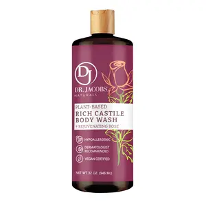 Rose Castile Body Wash - Vegan Cleanser for Skin Care - Body Care Cleanser Cleansing Comfort Moisture Skin Repair Moisturizing Soap