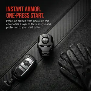 Futuristic Mecha Push to Start Button Cover - 3D Metal Ignition Switch Protector, Cool Car Accessories & Interior Decor