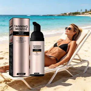 Botanical Self Tanning Mousse – Gradual Sunless Body Care Self Tanner with Sunflower, Calendula, Glycerin, Hydrating Lightweight, Smooth, Moisturizing Formula for Natural Golden Glow (60ml)