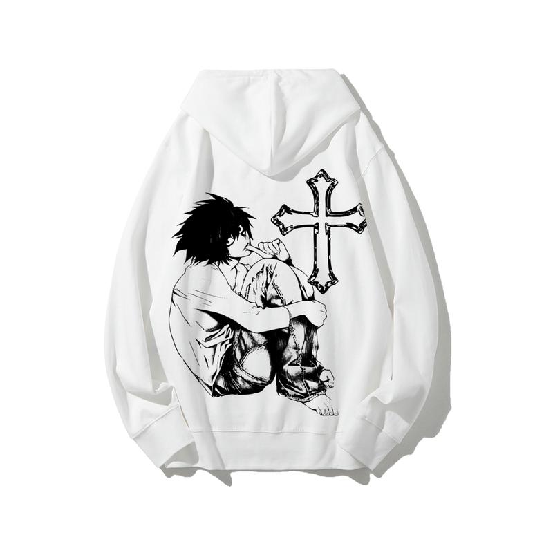 Death Note L Hoodie Anime Streetwear Unisex Couple Gift