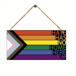 Love Is Love Wooden Wall Hanging Sign, 1 Count Colorful Wall Art, Wall Decor for Home Living Room Bedroom, Home Decor, Hangable