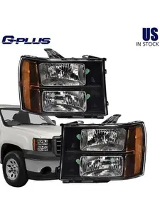 Fit For 2007-2014 GMC Sierra 1500 2500 3500 Crystal Headlights Left+Right