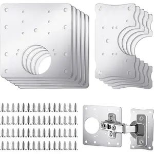 10 count Cabinet Hinge Repair Plate Stainless Steel Hinge Repair Kit Cabinet Door Hinge Repair Plate Kit Hinge Fixing Plate Bracket Kit Hinge Repair Kit Repair Replacement Kit with Screws