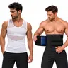 Men’s Waist Support Belt & Sleeveless Compression Tank Top Set – Soft Stretch Fabric, Mesh Ventilation, Lightweight Double-Layer Vest, Smooth Slim Fit for Gym & Daily Wear