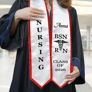 Custom Nursing Graduation Stole, Personalized Nurse Sash, BSN MSN RN, Class of 2026, Nursing School Graduate Gift