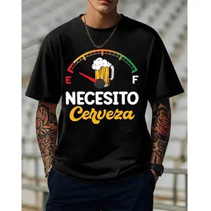 UNISHE Necesito Cerveza T-Shirt for Men - 100% Cotton, Comfortable & Vibrant Design, Perfect Gift for Beer Lovers - Menswear, Man