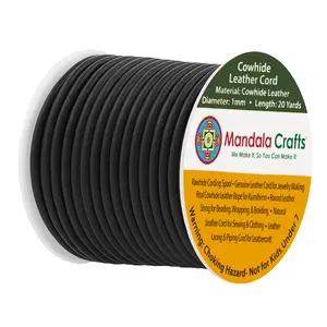 Round Cowhide Genuine Leather String Cord, Natural Rawhide Rope for Jewelry Making, Kumihimo Braiding, Shoelaces