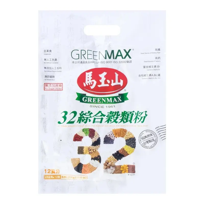 GREENMAX Taiwan 32-Grain Mixed Cereal Powder, High Fiber, No Added Sugar, 12 Sachets, 300g