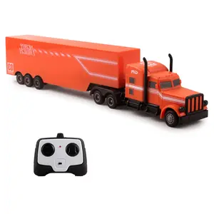 Vokodo RC Semi Truck And Trailer 18 Inch 2.4Ghz Fast Speed 1:16 Scale Rechargeable Battery Remote Control Tractor Tanker Hauler Car Big Rig 18 Wheeler Toy Vehicle for Ages 3 4 5 6 7 8 Year Old Boys